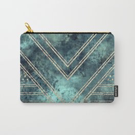 Jade Chevron Gold Carry-All Pouch
