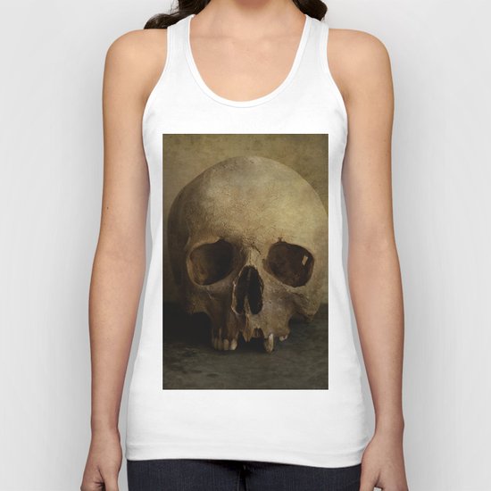 Male skull in retro style Unisex Tank Top