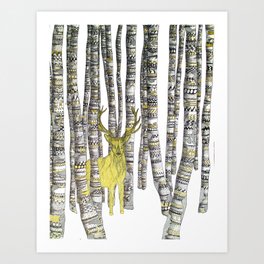 The Golden Stag Art Print