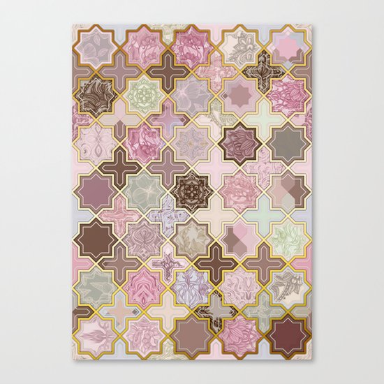Neapolitan Geometric Tile Pattern Canvas Print
