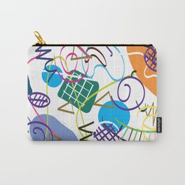 Drawing illustration abstract pen marks.Doodle background with semicircle pattern.No.14 Carry-All Pouch
