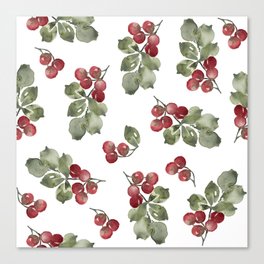 Holly Very Berry Holiday Canvas Print