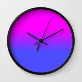 Neon Blue and Hot Pink Ombré Shade Color Fade Wall Clock