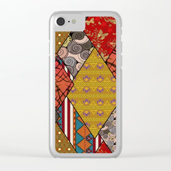 Rustic . Patchwork . Clear iPhone Case