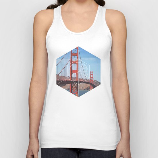 Golden Gate Bridge - Geometric Photography Unisex Tank Top