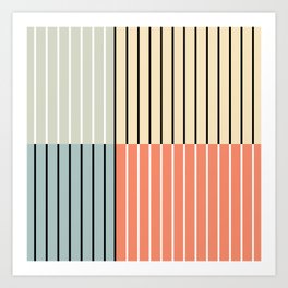 Color Block Minimal Line Abstract 1 Art Print