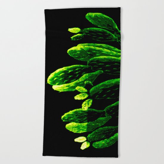 luminous cactus Beach Towel