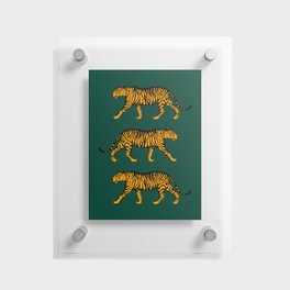 Tigers (Dark Green and Marigold) Floating Acrylic Print