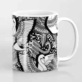 Stylish Swans in Monochrome Black and White Mug