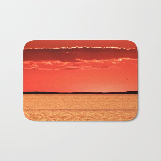 Orange Sky and Sea Bath Mat