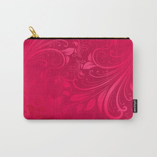 Pink swirls leaves Carry-All Pouch