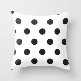 Black and White Polka Dot Throw Pillow