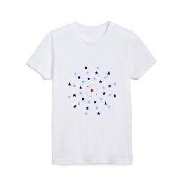 Mandala and star 1 blue and red Kids T Shirt