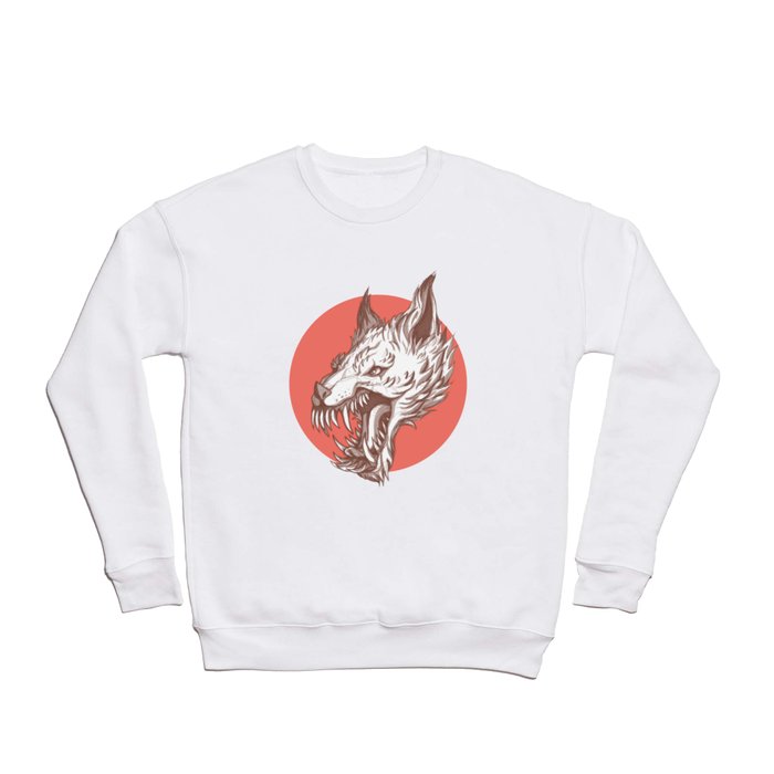 Angry Red Wolf Crewneck Sweatshirt