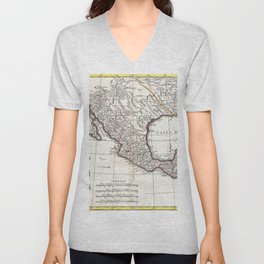 Map of Mexico, Texas, Louisiana and Florida - Bonne - 1771 vintage pictorial map  V Neck T Shirt