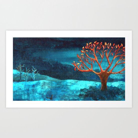 PAISAJE AZUL Art Print