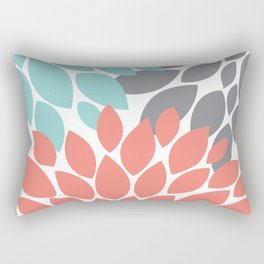 petals blue grey coral Rectangular Pillow