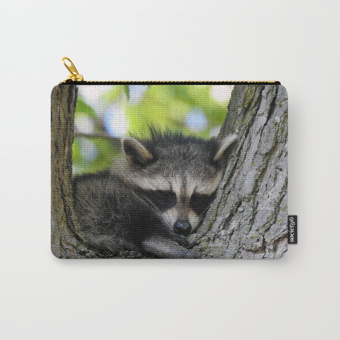 Baby Raccoon Asleep in a Tree Carry-All Pouch