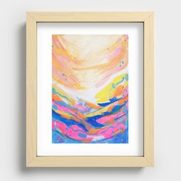 Colourful Abstract Landscape Painting Recessed Framed Print