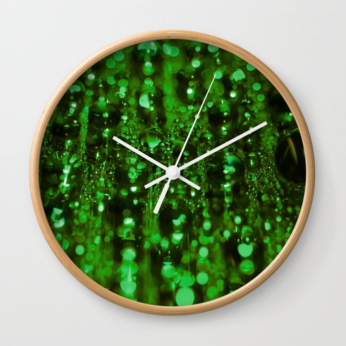 Green Fractal Wall Clock