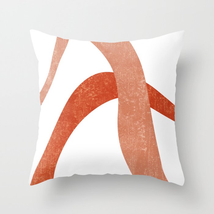 Terracotta Art Print 6 - Terracotta Abstract - Modern, Minimal, Contemporary Print - Burnt Orange Throw Pillow