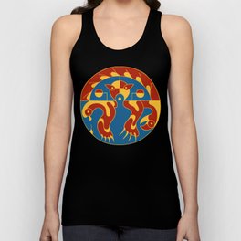 Native American Cat bird snake bright colors Tank Top