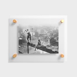 Tough Par Four - Golf Game at 1000 feet black and white photograph Floating Acrylic Print