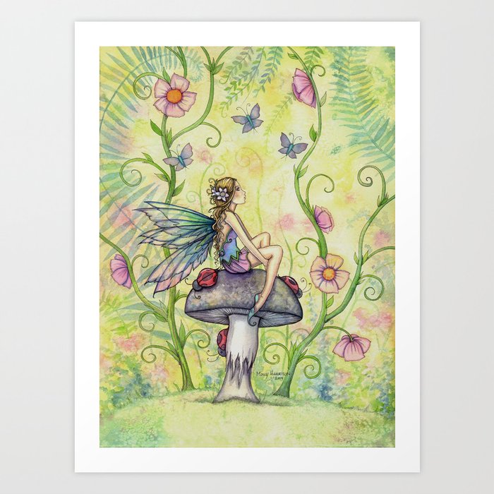 A Happy Place Flower Fairy Fantasy Art By Molly Harrison Art Print By Mollyharrisonart