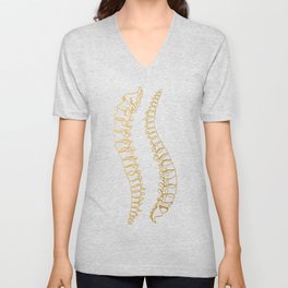 Gold Vertebrae V Neck T Shirt