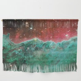 Cosmic Cliffs Carina Turquoise Teal Red Wall Hanging