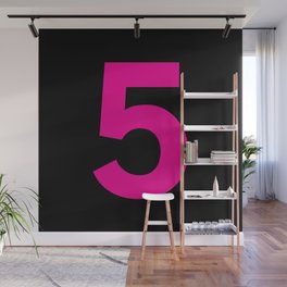 Number 5 (Magenta & Black) Wall Mural