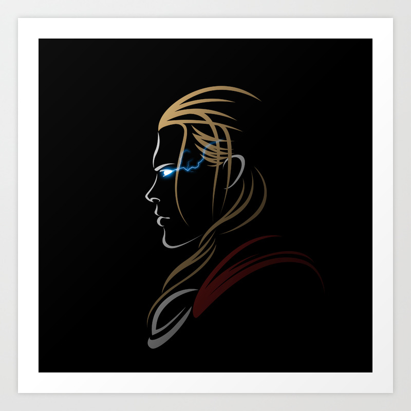 Half Face Thor Avenger Art Print By Lykaonveilant Society6 Half Face Thor Avenger Art Print By Lykaonveilant Society6