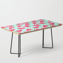 Watercolor Pink Green Watermelon Triangles Coffee Table