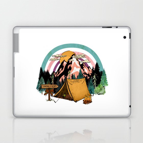 Camping tent outdoors Graphic Design Laptop & iPad Skin