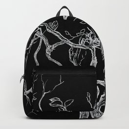 Graphic art, tree leaves, white ink Backpack | Graphite, Drawing, Print, Realism, Tree, Blackcardboard, Black And White, Leaves, Ink Pen, Whiteink 