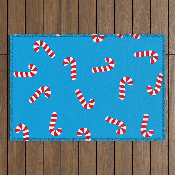 Flat Christmas Candy Seamless Pattern Outdoor Rug