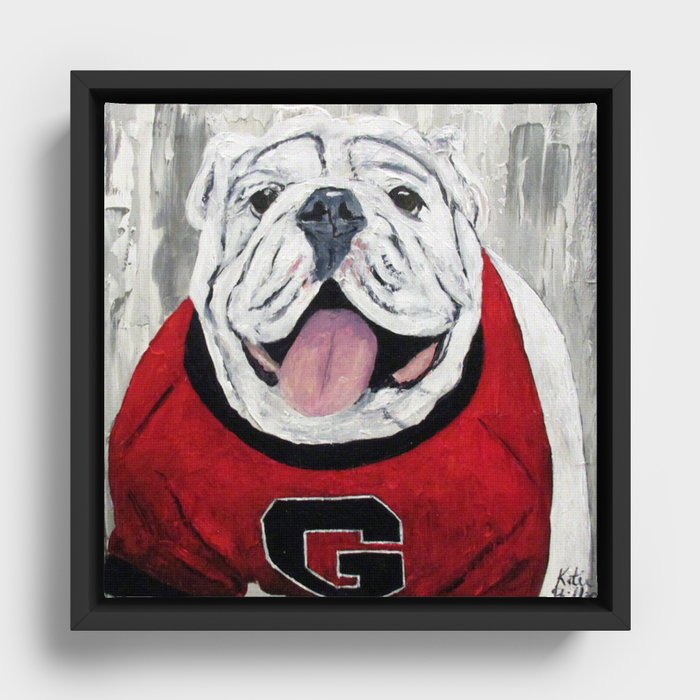 UGA Bulldog Framed Canvas