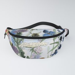 Wildflower in Garden Watercolor Flower Illustration Painting Fanny Pack