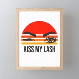Kiss My Lash Pun Lash Tech Lash Artist Retro Lashes Framed Mini Art Print