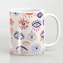 Mystic Eyes – Coral & Navy Mug