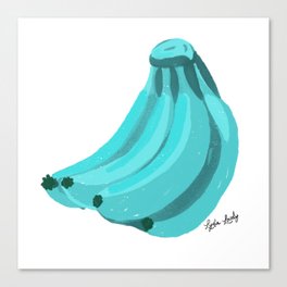 Banana teal- white/transparent background Canvas Print