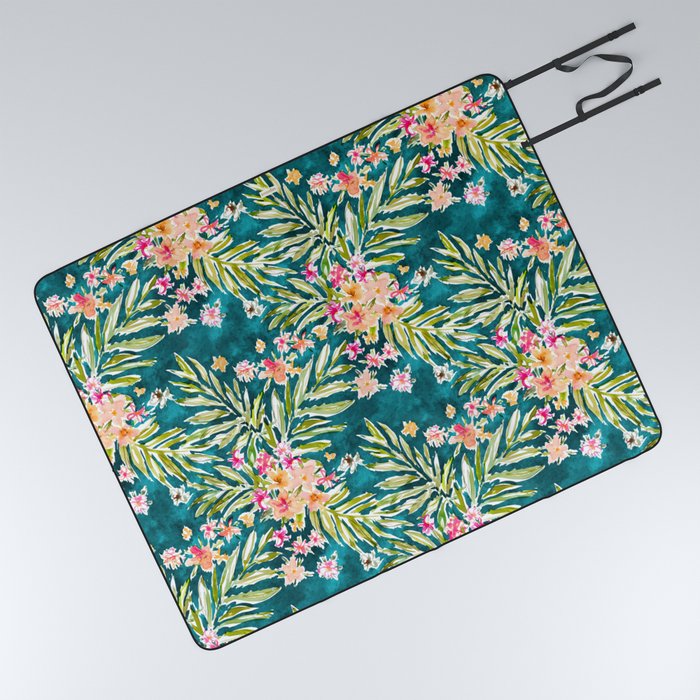 floral picnic blanket