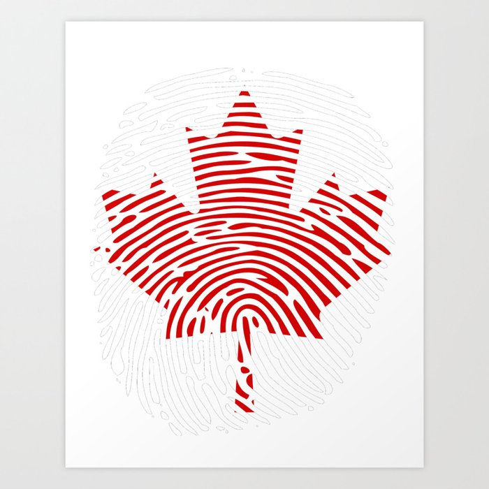 Canada Flag in Fingerprint Art Print