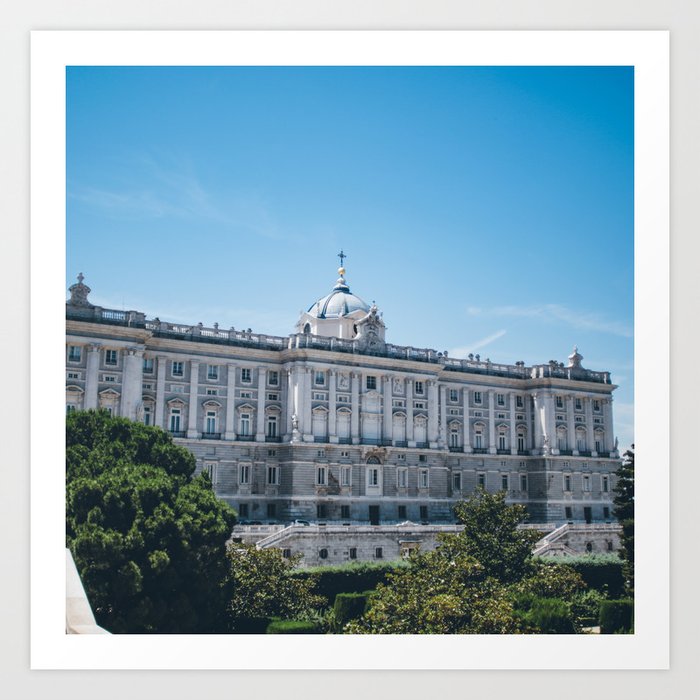 Spain Photography - Royal Palace Of Madrid Under The Blue Sky  Art Print