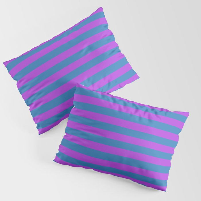 Blue and Purple Stripes Pillow Sham