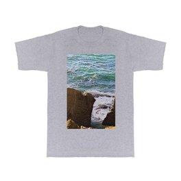 Sea Waves Cliffs Rocks Seascape T Shirt | Cliffs, Foam, Waves, Sea, Cliff, Coastal, Tide, Seaview, Seascape, Coastline 