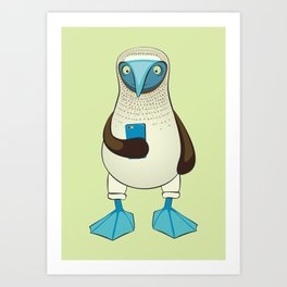 Blue-footed Booby with Phone Art Print