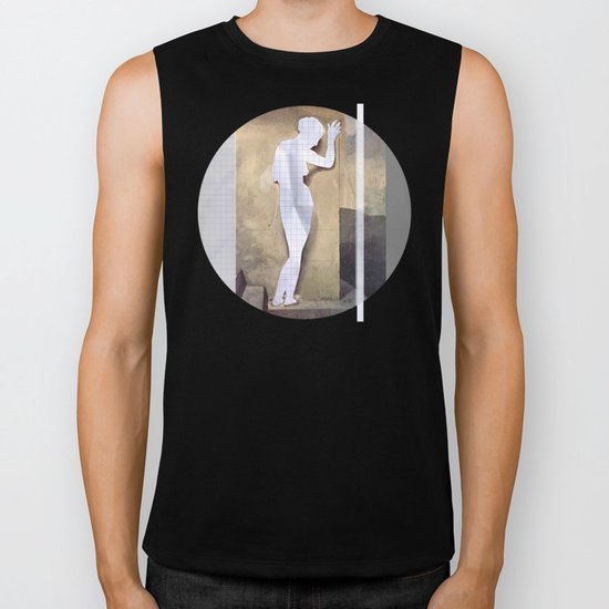 Hayez Paper Woman Collage Biker Tank