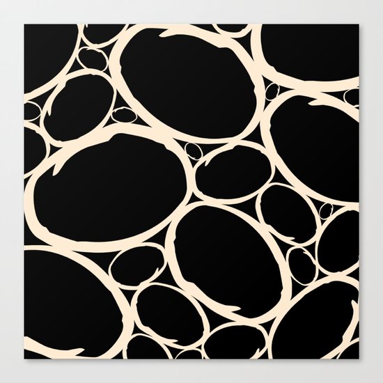 Circles | Cream & Black Canvas Print