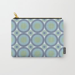 Blue 60s Inspired Geometric Pattern   Carry-All Pouch